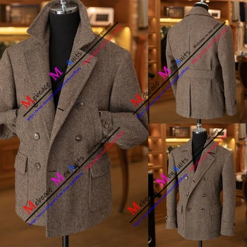 Мъжко палто Късо палто коледно дърво, сшитое на поръчка В британския стил, високо качество на костюми, яке, модни официални бизнес ежедневни блейзери