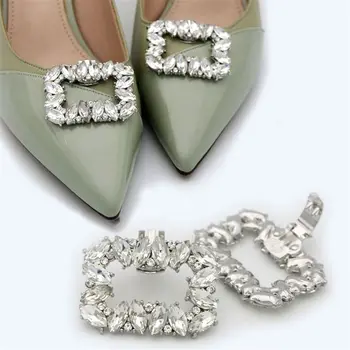1бр Модерни сватбени обувки за булката на висок ток с цип чар, украси за обувки, Висулки, бижута