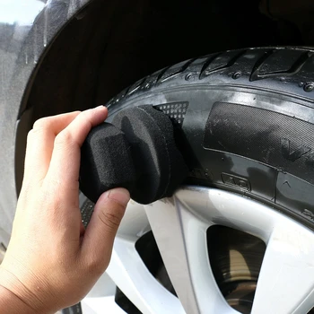 Гъба за восъчни епилация на автомобилни гуми с волнообразным фигура, висока засаждане, супертонкая преносима, удобна гъба за полиране с восък.