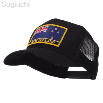 Нашивка с бродерия с логото на хартата на Нова Зеландия, бейзболна шапка от просто мрежа, регулируеми шапки възстановяване на предишното положение, дамски мъжки градинска облекло за шофьори на камиони, шапка за татко