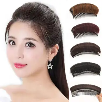 Възглавница за перука Устойчива Удобна Paste от высокотемпературного влакна, гребен, Невидима космати възглавница за коса за жени