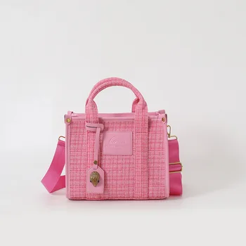 Моден тренд, дамска чанта, луксозна дизайнерска чанта-тоут голям капацитет, плажна чанта от вълнен плат, марка 2023, Нова чанта