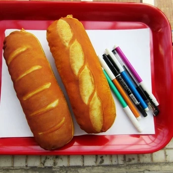Сладък калъф за писалки за хляб с голям капацитет, забавна индивидуална чанта за моливи, детски подарък, Офис и ученически принадлежности, Корейски канцеларски материали